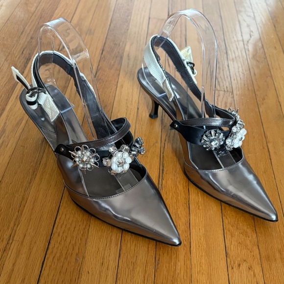 DOROTHEE SCHUMACHER Silver Slingbacks - Sz 39 - Picture 2 of 9